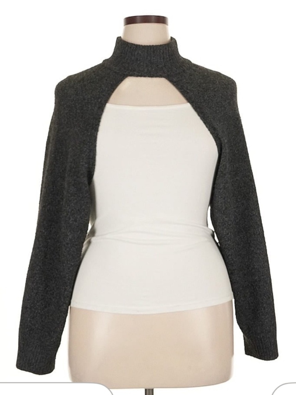 Current Air Charcoal Turtleneck Shrug